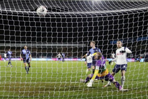 Bale scores as Tottenham recovers to oust Wycombe in FA Cup