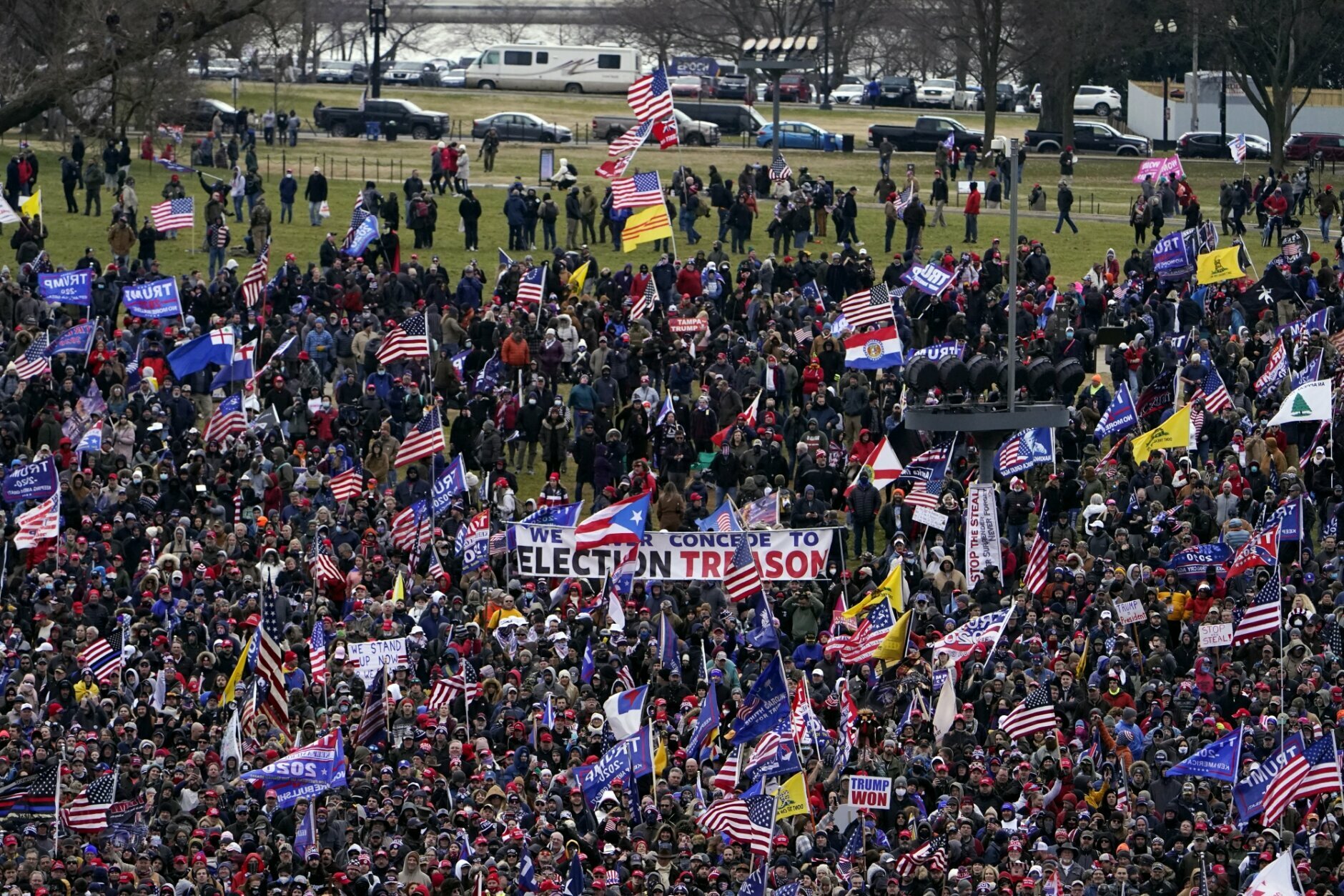 People attend a rally in support of President Donald Trump on Wednesday, Jan. 6, 2021, in Washington. (AP Photo/Jacquelyn Martin)