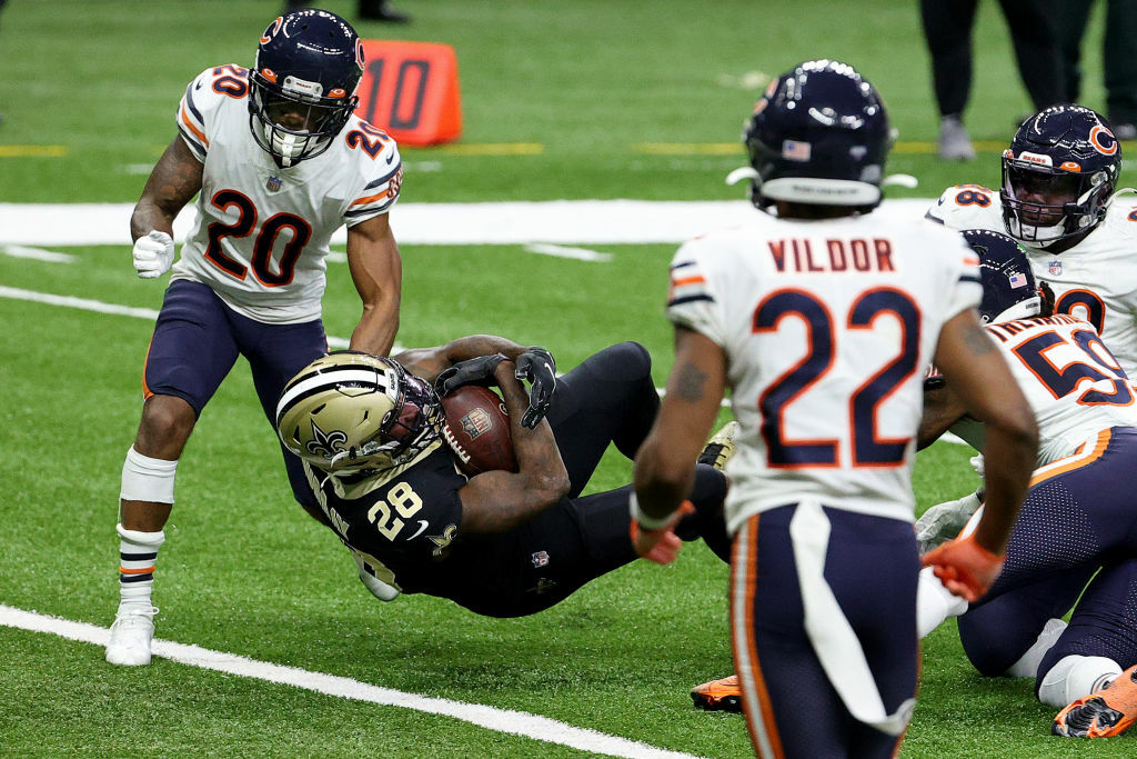 <p><b><i>Bears 9</i></b><br />
<b><i>Saints 21</i></b></p>
<p>It&#8217;s a damn shame this game was so bad that the highlight was some <a href="https://twitter.com/NFL_Journal/status/1348422686922444805?s=20" target="_blank" rel="noopener">double entendre between announcers</a> and <a href="https://twitter.com/NFL_DovKleiman/status/1348408084138504192?s=20" target="_blank" rel="noopener">Nickelodeon airing an F-bomb</a> for kids to enjoy with their free lesson in fisticuffs when <a href="https://twitter.com/MySportsUpdate/status/1348413926028042243?s=20" target="_blank" rel="noopener">Chauncey Gardner-Johnson got yet another Bears receiver to swing on him</a>.</p>
<p>Chicago, like Washington, is a quarterback away from being really good, but unlike the Football Team, the Bears hired so-called offensive genius Matt Nagy to get the most out of Mitchell Trubisky. I don&#8217;t know which set this franchise back further — choosing the wrong quarterback or choosing the wrong coach. (<a href="https://twitter.com/LeBatardShow/status/1348432386858639361?s=20">The kids at Nick apparently do</a>.)</p>
<p>Meanwhile, the Saints go marching into a divisional round matchup with the same Buccaneers team they dominated twice in the regular season — setting up a third meeting between 40-something legends Drew Brees and Tom Brady <a href="https://www.espn.com/nfl/story/_/id/30689455/new-orleans-saints-qb-drew-brees-readies-inevitable-playoff-matchup-vs-tom-brady-tampa-bay-buccaneers" target="_blank" rel="noopener">every bit as inevitable</a> as the rematch between <a href="https://youtu.be/KOge8j_M6mQ" target="_blank" rel="noopener">Thanos and the Avengers</a>. If New Orleans can dominate the clock the way it did against the Bears, Brees will again snap his fingers to make the GOAT disappear.</p>
