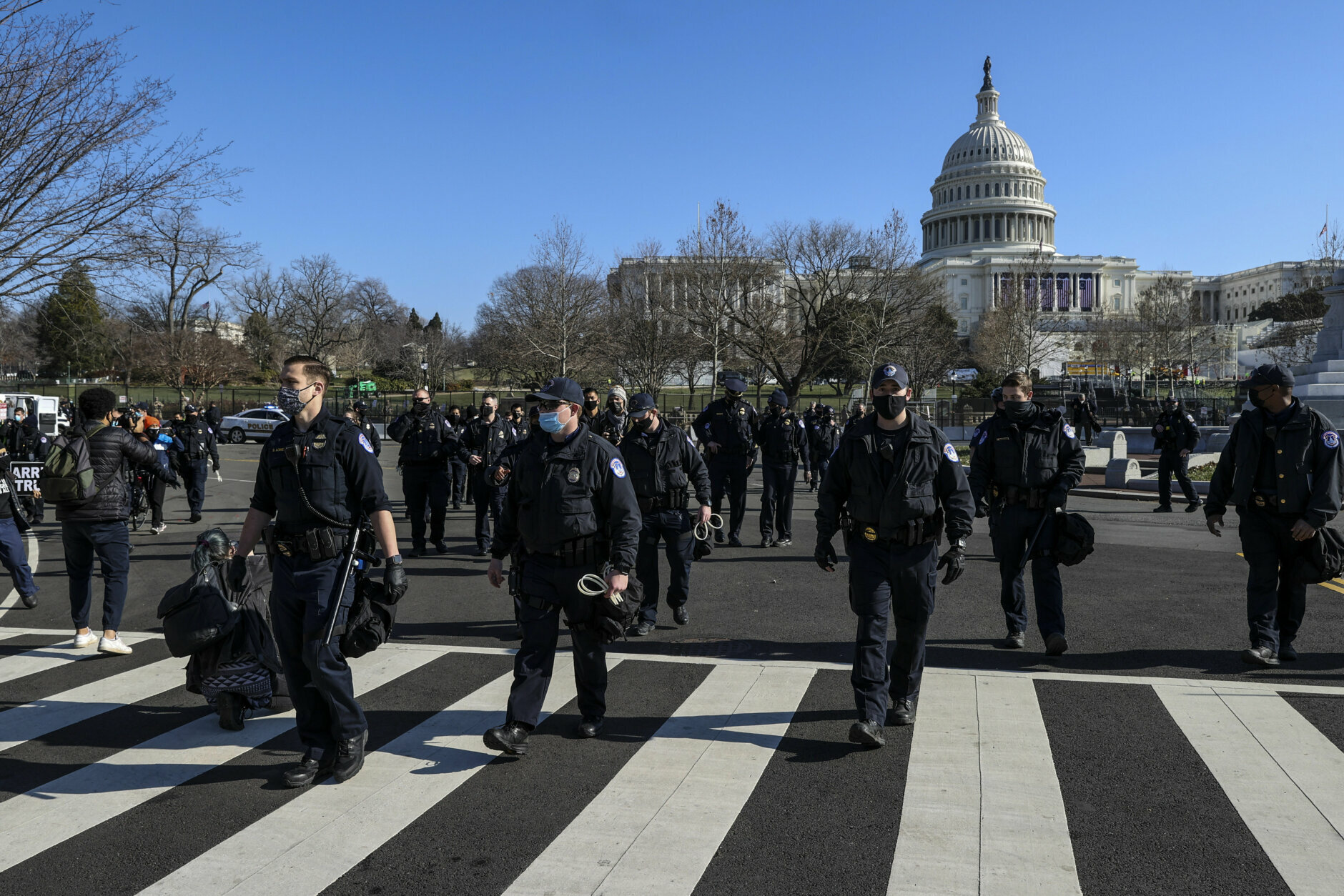 <p>The Capitol Police prepared to arrest protesters Wednesday.</p>
