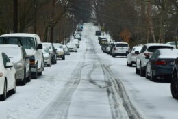 Conditions were slick in the D.C. area after a winter storm moved through on Feb. 18, 2021.