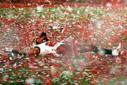 TAMPA, FLORIDA - FEBRUARY 07: Carlton Davis #24 of the Tampa Bay Buccaneers celebrates winning Super Bowl LV against the Kansas City Chiefs at Raymond James Stadium on February 07, 2021 in Tampa, Florida. (Photo by Patrick Smith/Getty Images)