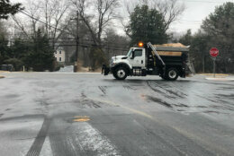 Truck on icy road