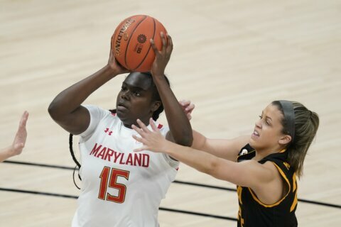 Maryland women race past Mount St. Mary’s 98-45 in NCAAs