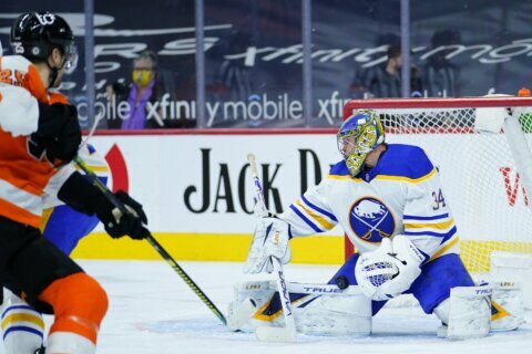 Gostisbehere ties game, Flyers rally past Buffalo 5-4 in SO