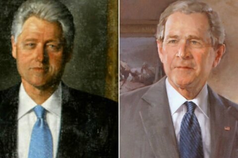 Bush and Clinton portraits are back on display in White House’s Grand Foyer