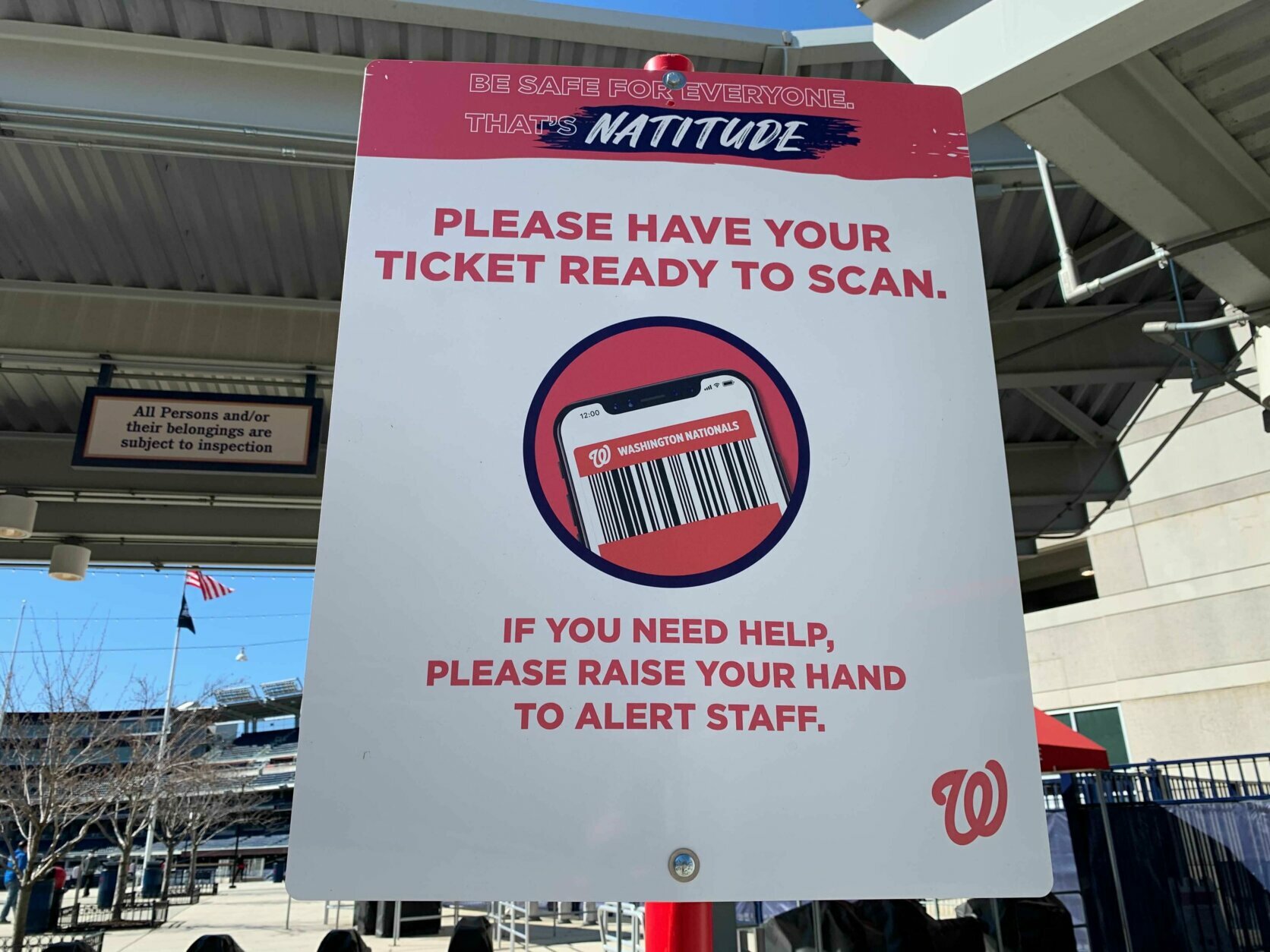 <p>Fans will have to display their ticket to the game on their phone. Nationals Park is no longer accepting paper tickets.</p>
