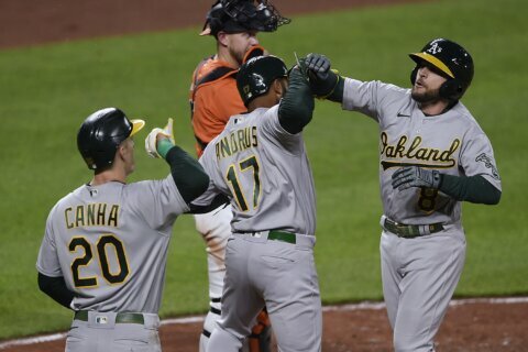 A’s extend win streak to 13 with 7-2 victory over Orioles