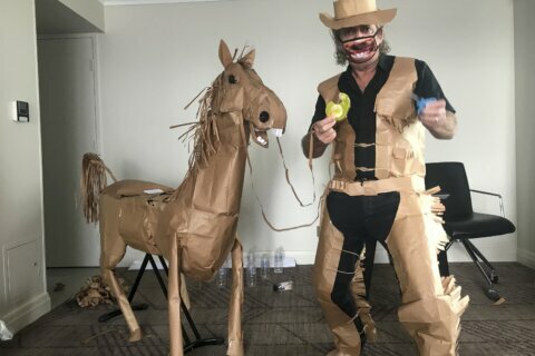 A paper cowboy rides out his quarantine in Australian hotel