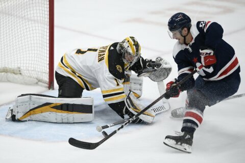 Swayman makes 31 saves in 2nd NHL, Bruins beat Capitals 4-2