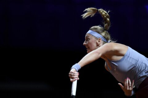 Kvitova beats Brady 6-4, 6-3 on return to Stuttgart