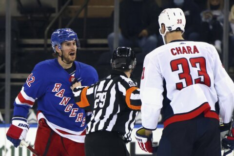 Capitals beat Rangers 4-2 in fight-filled game