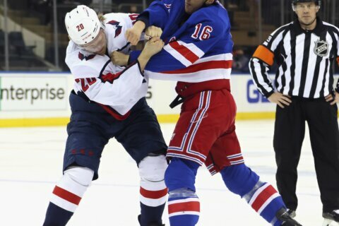Oshie has a hat trick, Capitals beat depleted Rangers 4-2