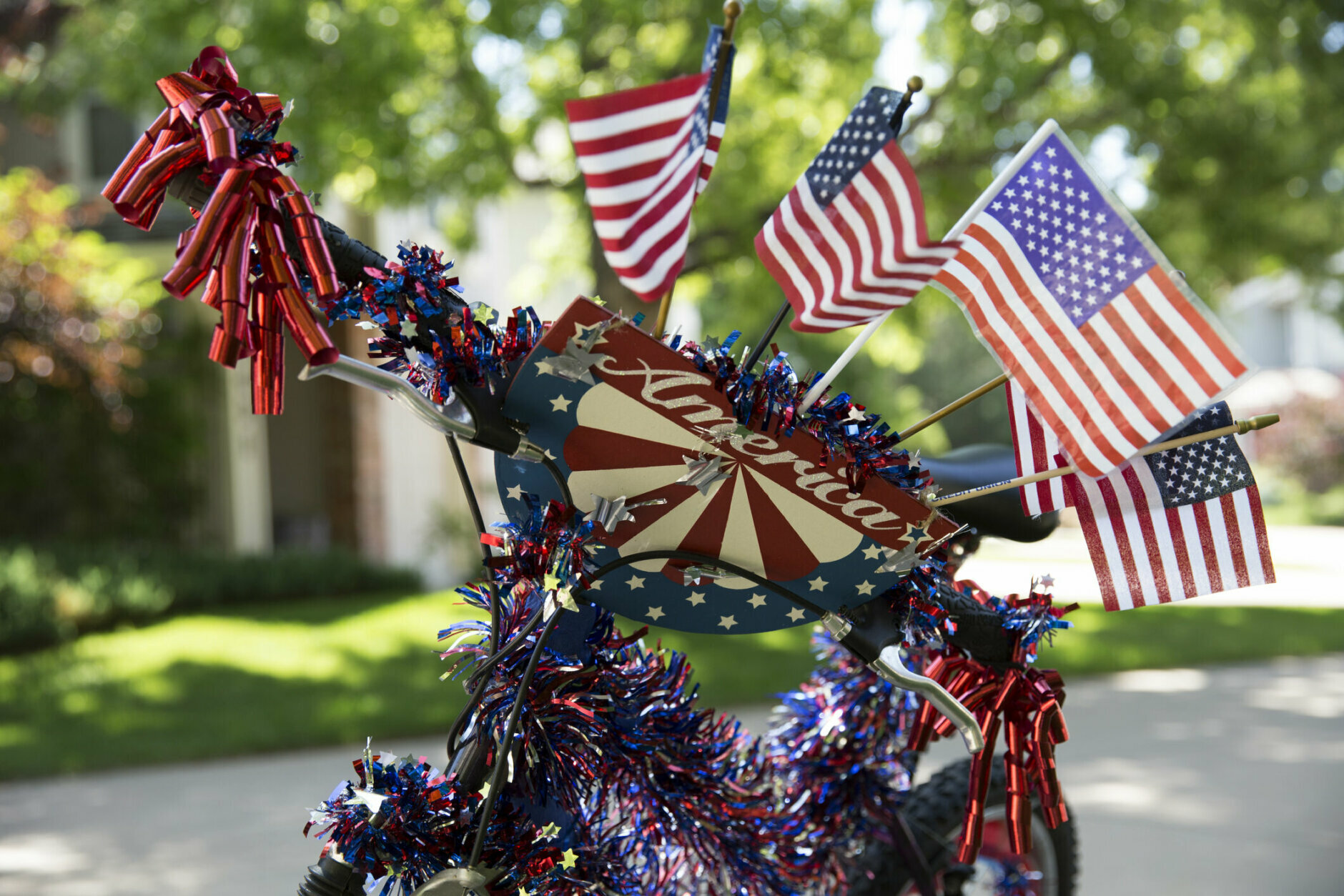 Bike decorated for July 4th parade