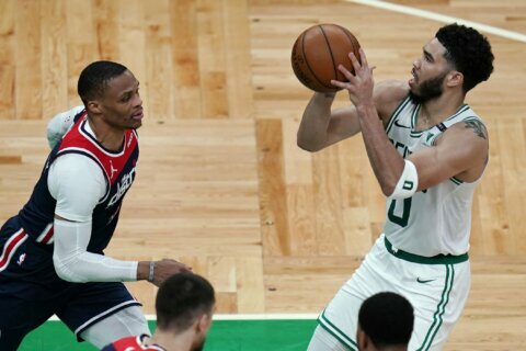 Tatum scores 50, Celtics beat Wizards 118-100 in play-in
