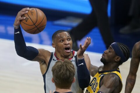 Westbrook ties Robertson’s record, Wizards beat Pacers