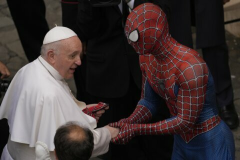 ‘Super-hero’ in Spider-Man outfit meets pope at Vatican