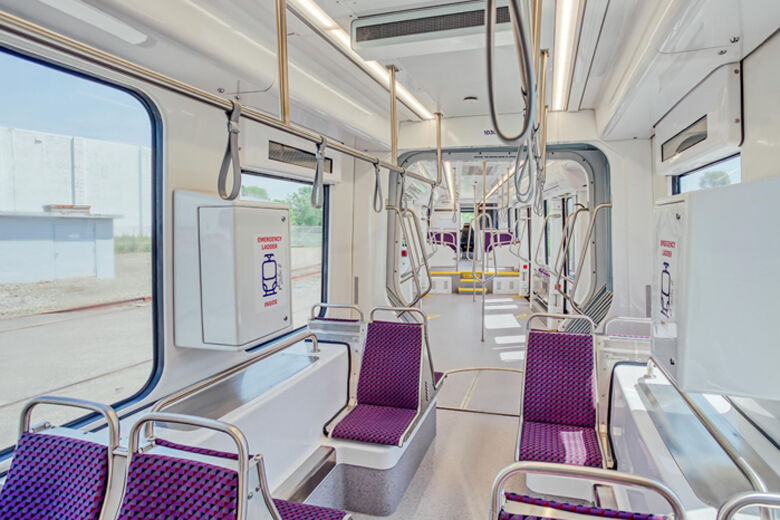 Interior of Purple Line train