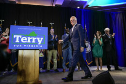 MCLEAN, VA - JUNE 8: Virginia gubernatorial candidate Terry McAuliffe (D-VA) arrives to speak during an election night event after winning the Democratic primary for governor on June 8, 2021 in McLean, Virginia. McAuliffe will face Republican nominee Glenn Youngkin in the state's general election this fall. McAuliffe previously served as Virginia's governor from 2014-2018. (Photo by Drew Angerer/Getty Images)