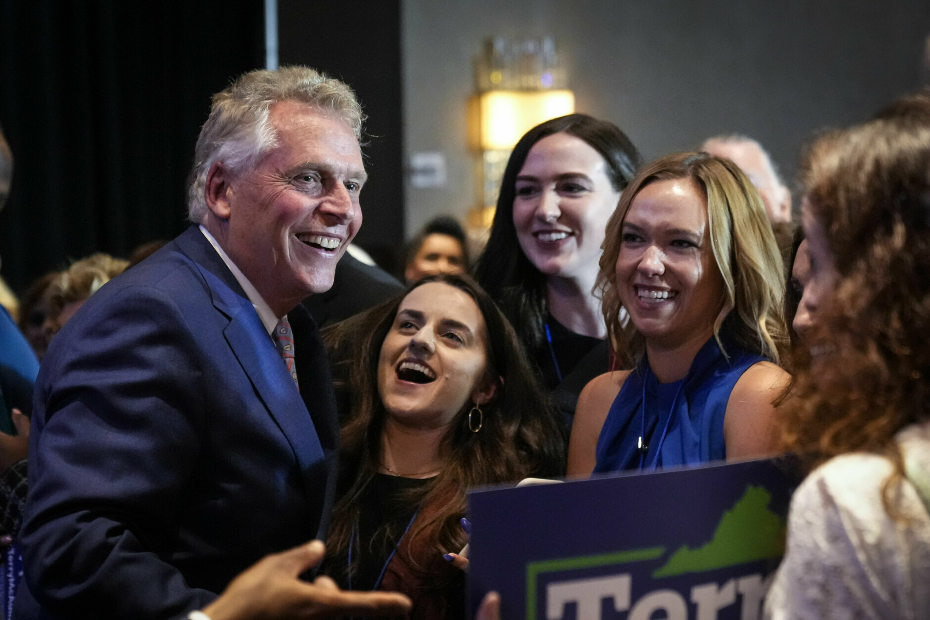 MCLEAN, VA - JUNE 8: Virginia gubernatorial candidate Terry McAuliffe (D-VA) greets supporters after speaking during an election night event after winning the Democratic primary for governor on June 8, 2021 in McLean, Virginia. McAuliffe will face Republican nominee Glenn Youngkin in the state's general election this fall. McAuliffe previously served as Virginia's governor from 2014-2018. (Photo by Drew Angerer/Getty Images)