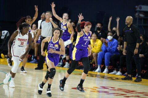Cooper has career-high 26 points, Sparks beat Mystics 89-82