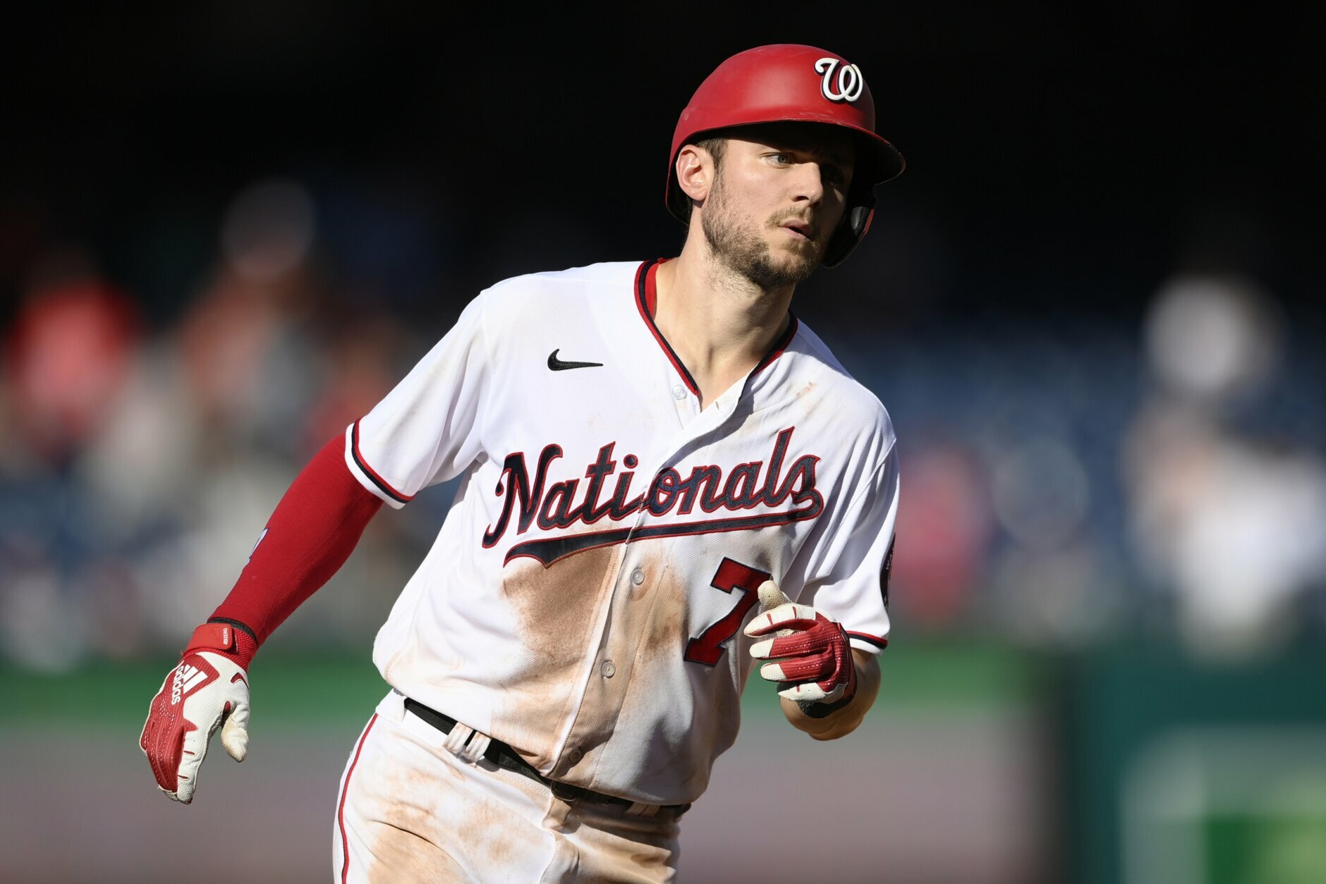Washington Nationals' Trea Turner rounds the bases on his home run during the fourth inning of a baseball game against the Tampa Bay Rays, Wednesday, June 30, 2021, in Washington. (AP Photo/Nick Wass)