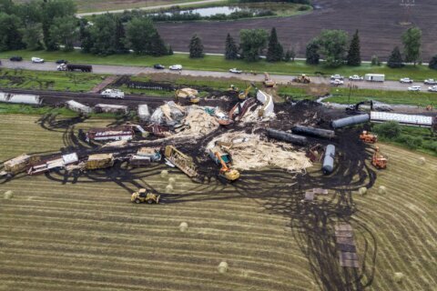 Train derails in Canada, spilling lumber and tar sands