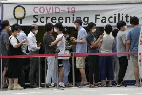 The Latest: S. Korea hits third-straight high in virus cases