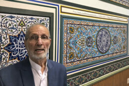 Abolfazl Nahidian, of the Manassas Mosque in Manassas, Va., poses after after a press conference, Tuesday, Aug. 10, 2021, in which he and other Muslim leaders asked the Biden administration to release a set of religious tiles that have been confiscated because the shipment was considered a violation of sanctions on Iran. (AP PhotoMatt Barakat)
