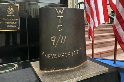 ‘It’s incredibly meaningful’: 2 pieces of World Trade Center donated to DC, Va. first responders