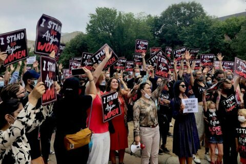 ‘We left them behind’: March near White House calls on US to prioritize women leaders in Afghan evacuations