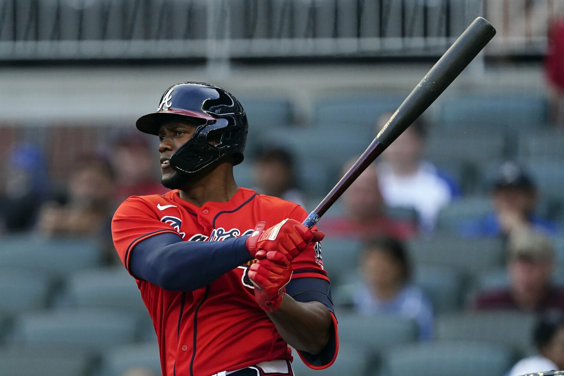 LOS ANGELES, CA - AUGUST 31: Atlanta Braves right fielder Jorge