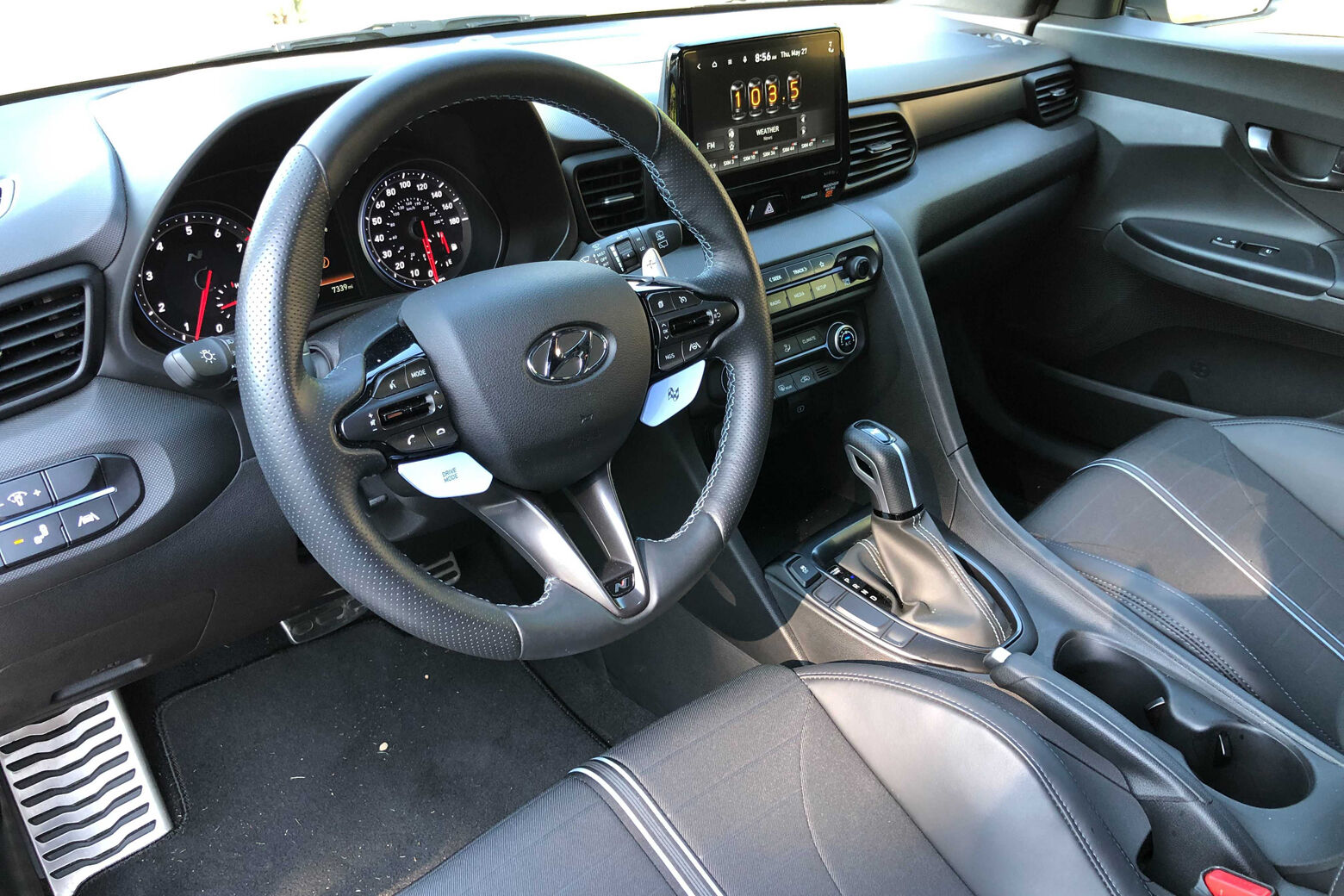 Interior of the 2021 Hyundai 275hp Veloster N.