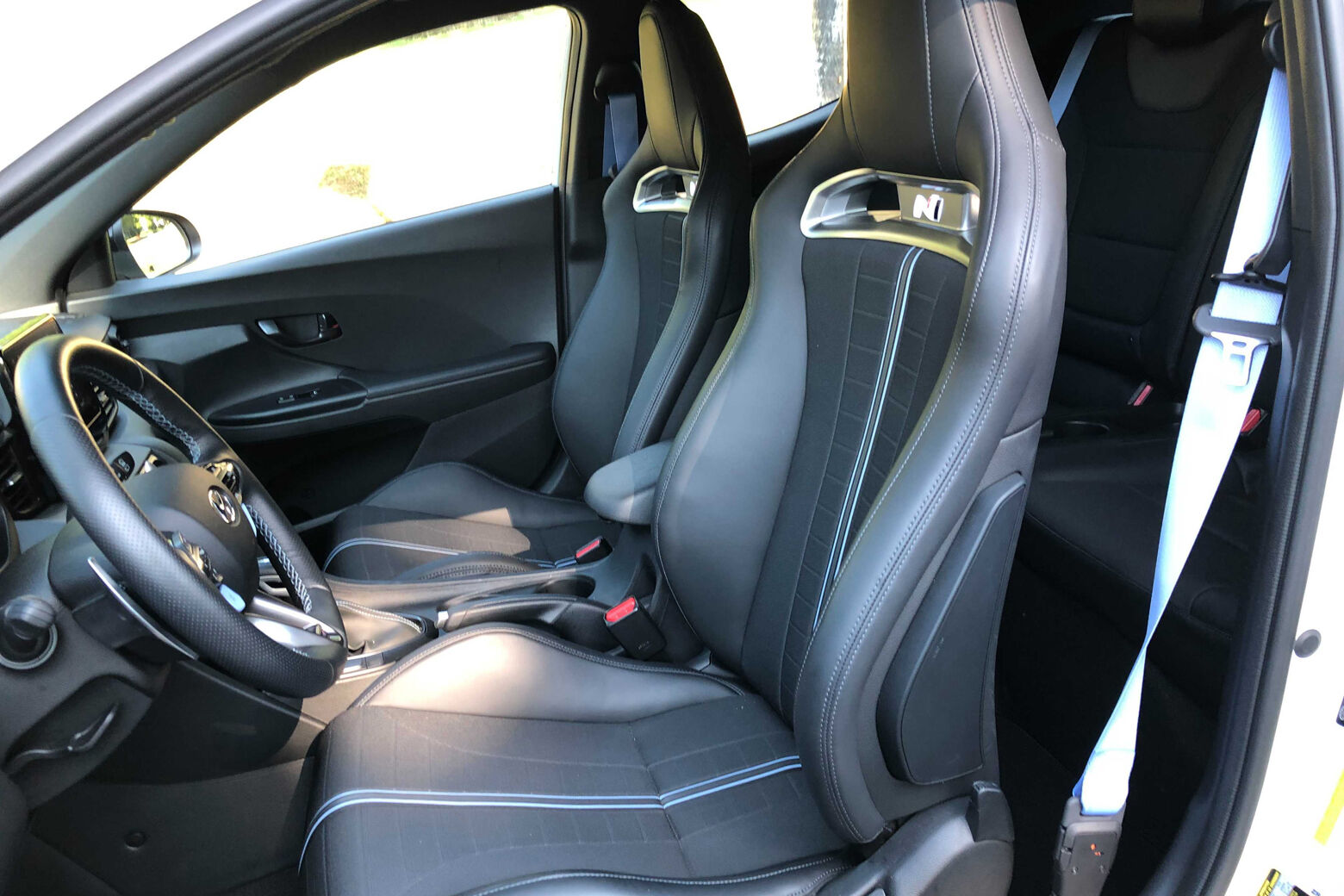 Interior of the 2021 Hyundai 275hp Veloster N.