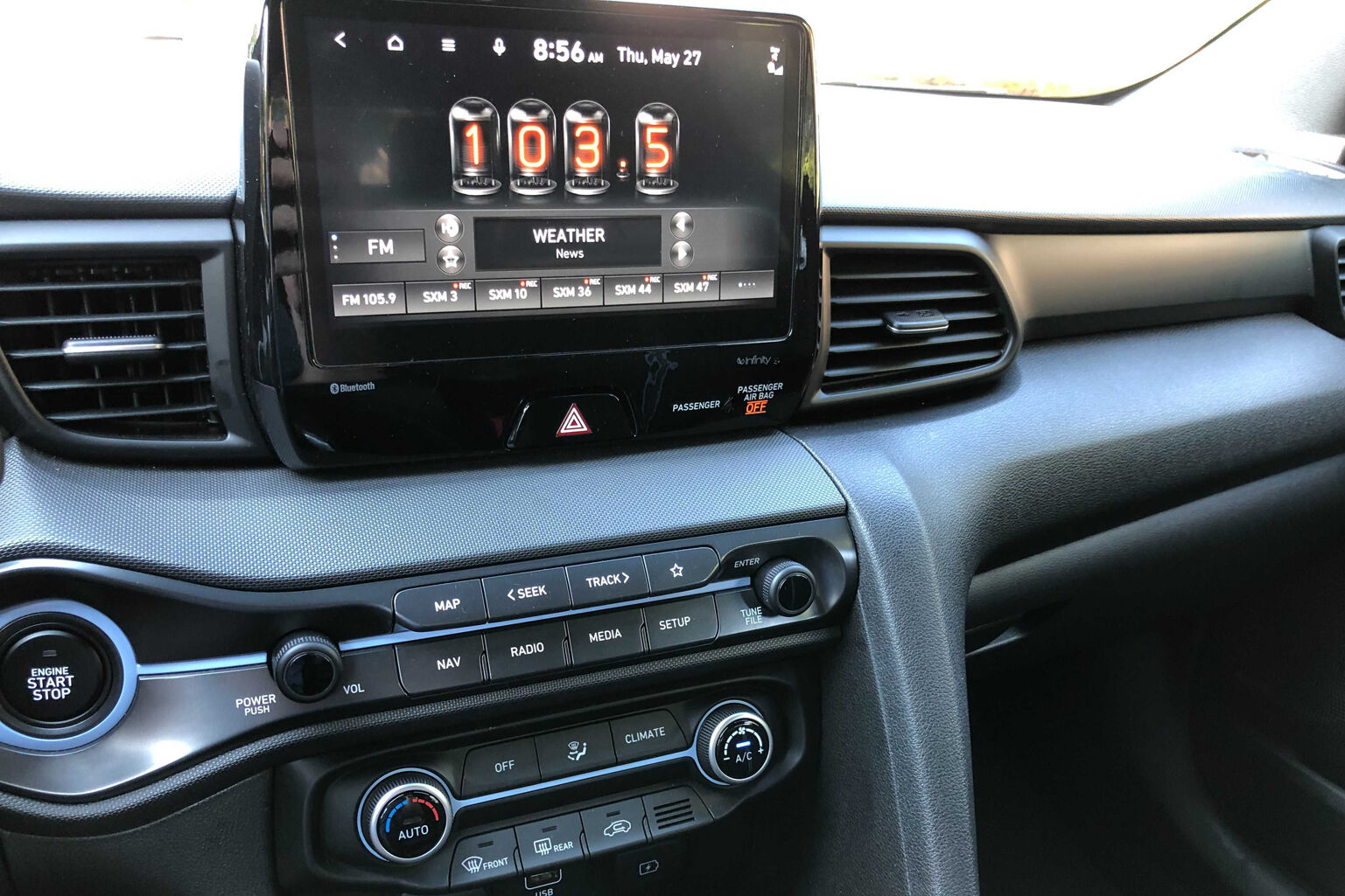 Interior of the 2021 Hyundai 275hp Veloster N.