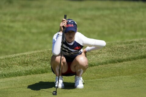 Nelly Korda of US wins gold medal in women’s golf; Mone Inami of Japan, Lydia Ko of New Zealand go to playoff for silver