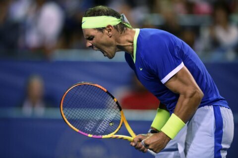 With painful foot, Nadal tops Sock at Washington in return