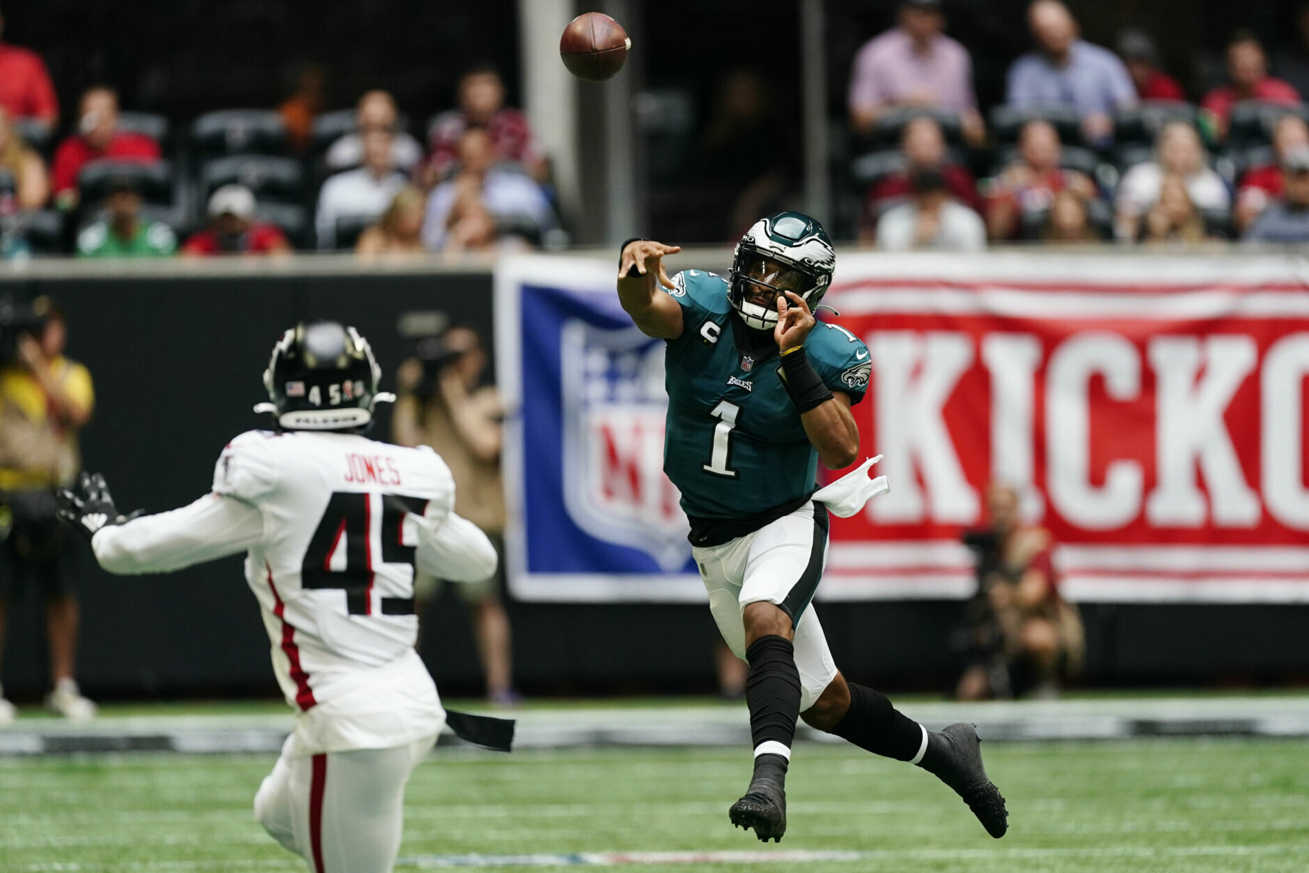 <p><b><i>Eagles 32<br />
Falcons 6</i></b></p>
<p>Don&#8217;t look now but Philly was the only NFC East team to win in Week 1 and surprisingly have the early edge in the division. Jalen Hurts looked legit in his Week 1 debut and the Eagles defense looked the best it has probably since the Super Bowl season four years ago. If they even stay close to the 49ers next week, I&#8217;ll be impressed.</p>
