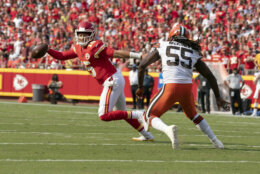 <p><b><i>Browns 29<br />
Chiefs 33</i></b></p>
<p>Once again, Patrick Mahomes leads the Chiefs to a KC masterpiece comeback, carving up Cleveland&#8217;s D for 23 points in the second half and scoring all four offensive touchdowns. There truly isn&#8217;t a better show in the NFL.</p>
