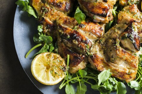 Lemony marinade does double duty for roasted chicken
