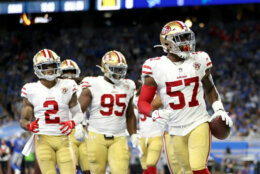 <p><b><i>49ers 41<br />
Lions 33</i></b></p>
<p>San Fran is back and Detroit still stinks, no matter who&#8217;s being overrated at QB. Nothing to see here, folks.</p>
