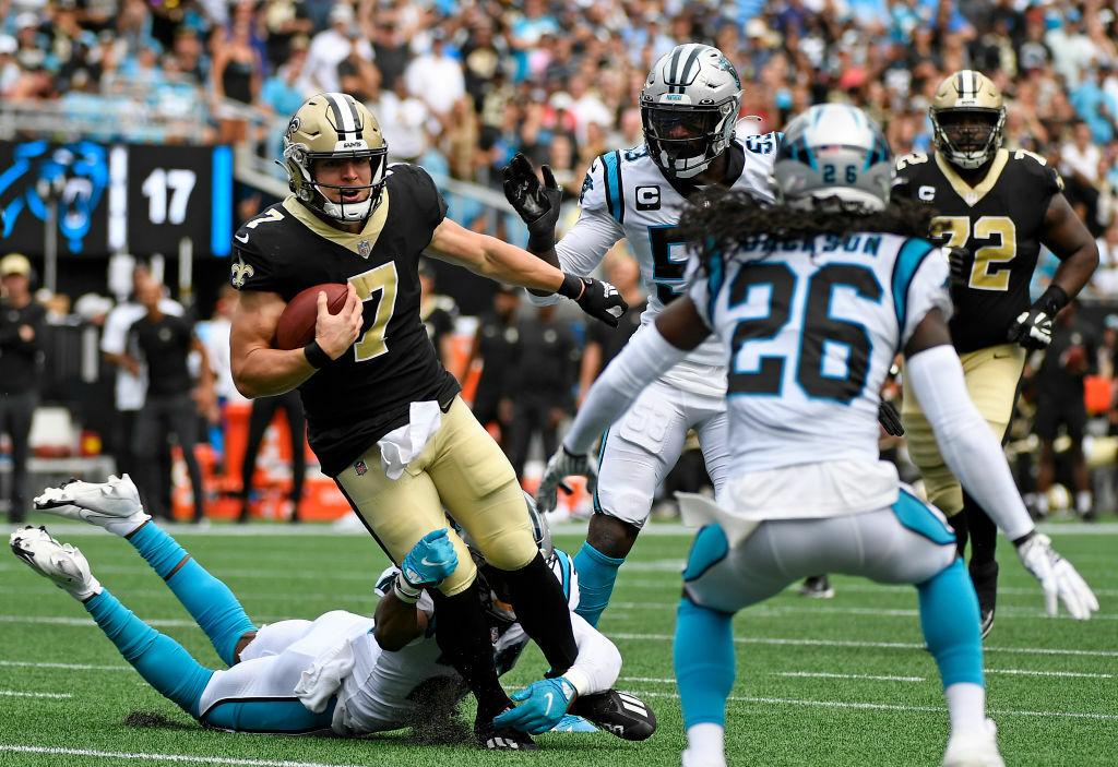 <p><b><i>Saints 7</i></b><br />
<b><i>Panthers 26</i></b></p>
<p>New Orleans had more coaches sidelined by COVID protocols (8) than points scored in Carolina. <a href="https://profootballtalk.nbcsports.com/2021/09/19/panthers-had-a-simple-plan-for-jameis-winston-get-after-him/">The Panthers&#8217; plan</a> didn&#8217;t just work, it basically justified spending most of their last two drafts on building up the defense. If this team keeps pounding, there&#8217;s a path to a playoff berth — and maybe even a gaudy won-loss record.</p>
