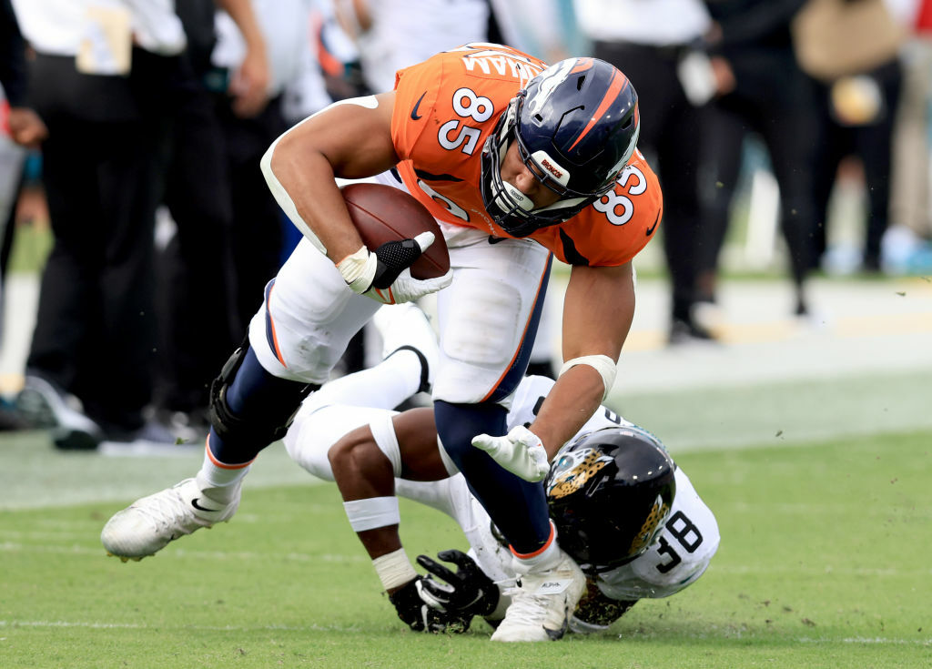 <p><b><i>Broncos 23</i></b><br />
<b><i>Jaguars 13</i></b></p>
<p>Who knew Denver was so full of soothsayers? <a href="https://profootballtalk.nbcsports.com/2021/09/18/von-miller-forgot-he-was-micd-up-when-he-compared-teddy-bridgewater-to-peyton-manning/">Von Miller&#8217;s Teddy Bridgewater-Peyton Manning comparison</a> looks mighty good through the season&#8217;s first two games and <a href="https://profootballtalk.nbcsports.com/2021/09/16/broncos-dremont-jones-urban-meyer-needs-to-change-the-way-he-coaches-in-the-nfl/">Dre&#8217;mont Jones looks 100% correct about Urban Meyer being in over his head</a>.</p>
