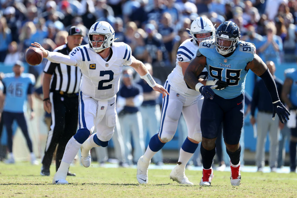 <p><em><strong>Colts 16</strong></em><br />
<em><strong>Titans 25</strong></em></p>
<p>So &#8230; about this Carson Wentz era.</p>
<p>The 0-3 Indianapolis Colts are off to their worst start in a decade, found a way to lose the game despite winning the turnover battle and lost in Tennessee for the first time in four years. Wentz doesn&#8217;t look any better than he did when he flamed out in Philly last year and this year, 0-5 is starting to look like a real possibility.</p>
