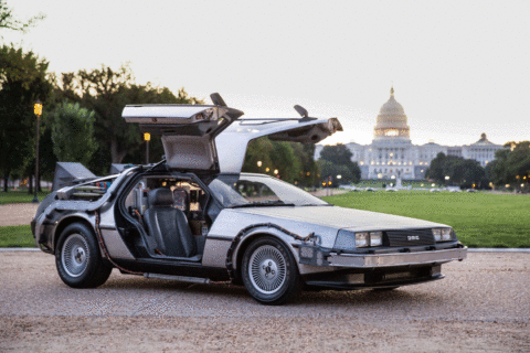 DeLorean from ‘Back to the Future’ parked on the National Mall