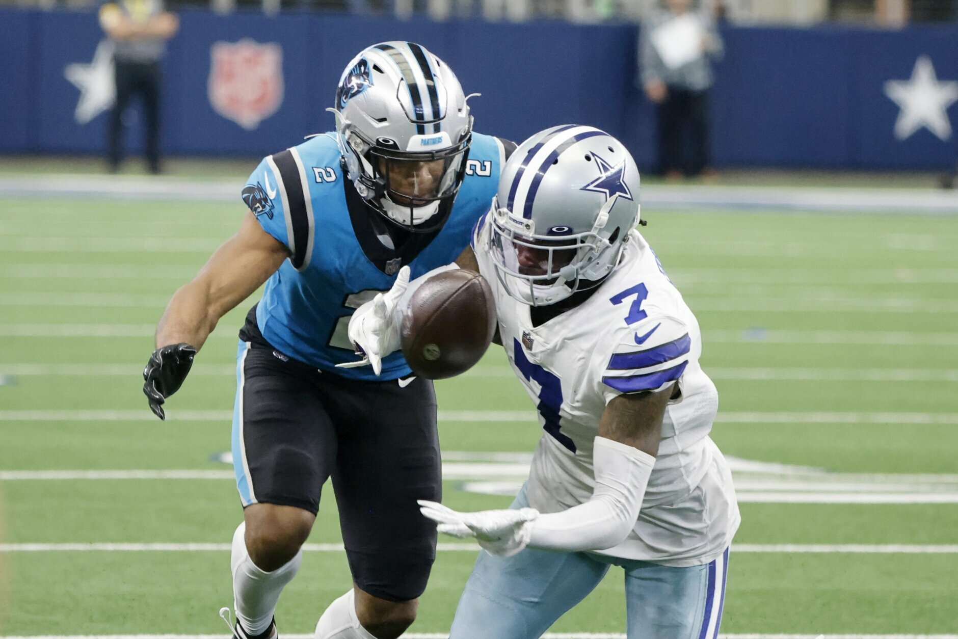 <p><b><i>Panthers 28</i></b><br />
<b><i>Cowboys 36</i></b></p>
<p>Way too much emphasis is being placed on <a href="https://profootballtalk.nbcsports.com/2021/09/28/dak-prescott-i-feel-like-im-playing-the-best-ive-ever-played/">Dak Prescott&#8217;s reemergence</a> and not enough on Travon Diggs&#8217; breakout sophomore season. The Gaithersburg native has a league-best five interceptions in the first four games of the season and looks like a legit star in the making for the team with a star on their helmets.</p>
