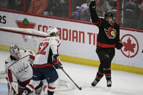 Oshie’s hat trick lifts Capitals over Senators, 7-5