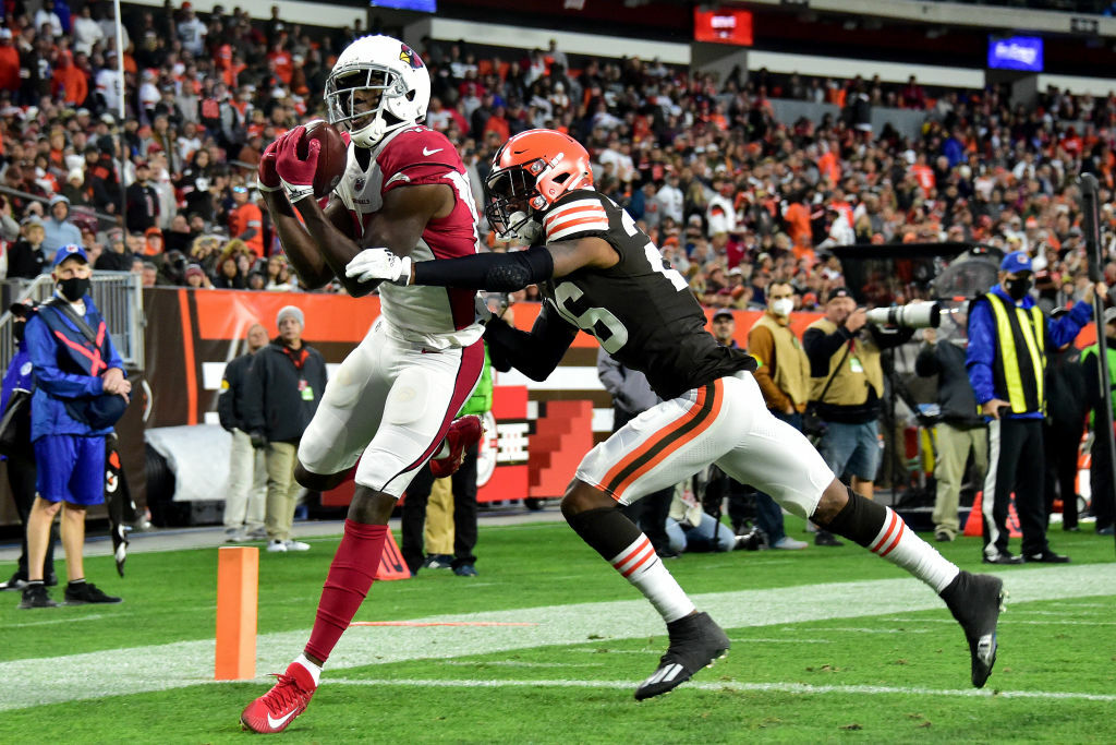 <p><b><i>Cardinals 37</i></b><br />
<b><i>Browns 14</i></b></p>
<p>Arizona went on the road without their head coach, a number of key assistants and their best pass rusher and still laid an unholy beatdown on the Browns (literally&#8230;someone check on <a href="https://twitter.com/bynateulrich/status/1449884417334386689?s=21">Baker Mayfield&#8217;s mangled arm</a>). Either the Browns aren&#8217;t <a href="https://www.youtube.com/watch?v=SWmQbk5h86w">who we thought they were</a> or the Cardinals are straight up clowning me for <a href="https://wtop.com/gallery/nfl/2021-nfl-week-4-wrap-contenders-and-pretenders/">calling them pretenders</a>.</p>
