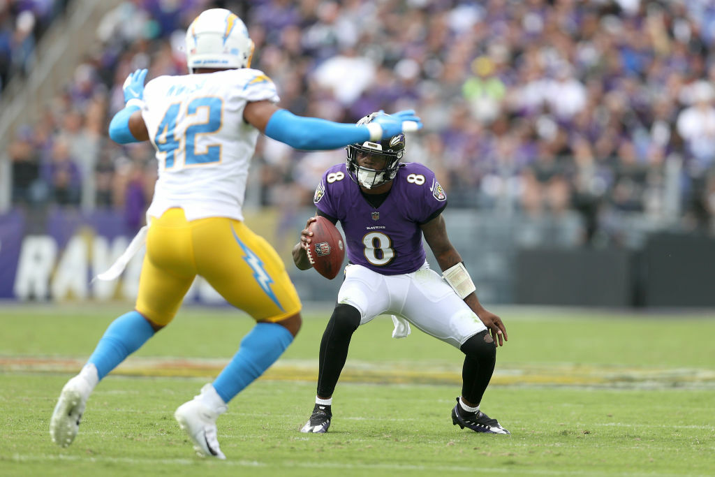 <p><b><i>Chargers 6</i></b><br />
<b><i>Ravens 34</i></b></p>
<p>Even though Lamar Jackson didn&#8217;t keep up <a href="https://www.espn.com/blog/baltimore-ravens/post/_/id/55296/inside-the-ridiculous-numbers-that-define-lamar-jacksons-magical-season">his ridiculous MVP pace</a>, Baltimore outrushed L.A. 187-26 and the defense further made a statement by shutting down the previously-red hot Justin Herbert. Even with all the injuries, the Ravens might be as good as the 2019 team that won 14 games.</p>
