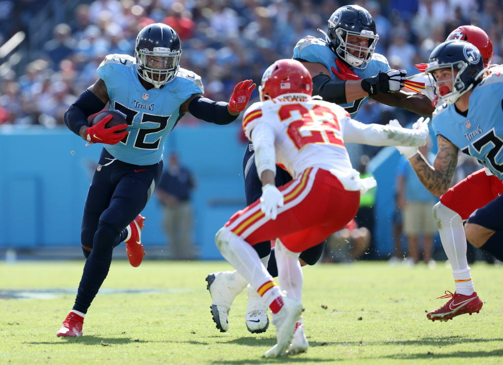 <p><em><strong>Chiefs 3</strong></em><br />
<em><strong>Titans 27</strong></em></p>
<p>How good is Derrick Henry, you ask? He entered Week 7 as the only non-kicker ranked in the top 15 in scoring (his 62 points were second most in the league), and on a day when Kansas City clearly made it a priority to stop him from running wild, he threw a touchdown pass. Tennessee is legit.</p>
<p>The Chiefs, however, seem to be in a free fall, falling behind by 27 points in the first for the first time in five years, scoring the fewest points in a game in the nine-year Andy Reid era and Patrick Mahomes notching his sixth straight game with an interception. Assuming Mahomes is healthy enough to play next Monday night against the Giants, he needs a big game more than he ever has before.</p>
